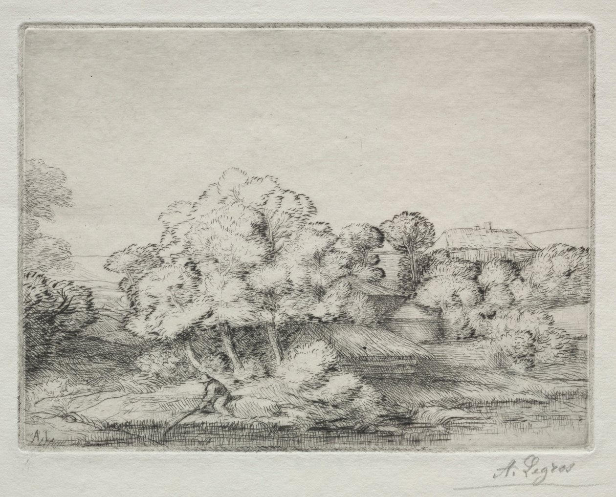 Wioska nad jeziorem Wioska nad jeziorem. autorstwa Alphonse Legros