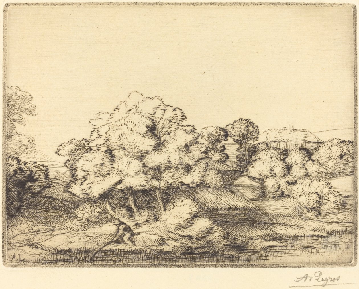 Wioska nad jeziorem Wioska nad jeziorem. autorstwa Alphonse Legros