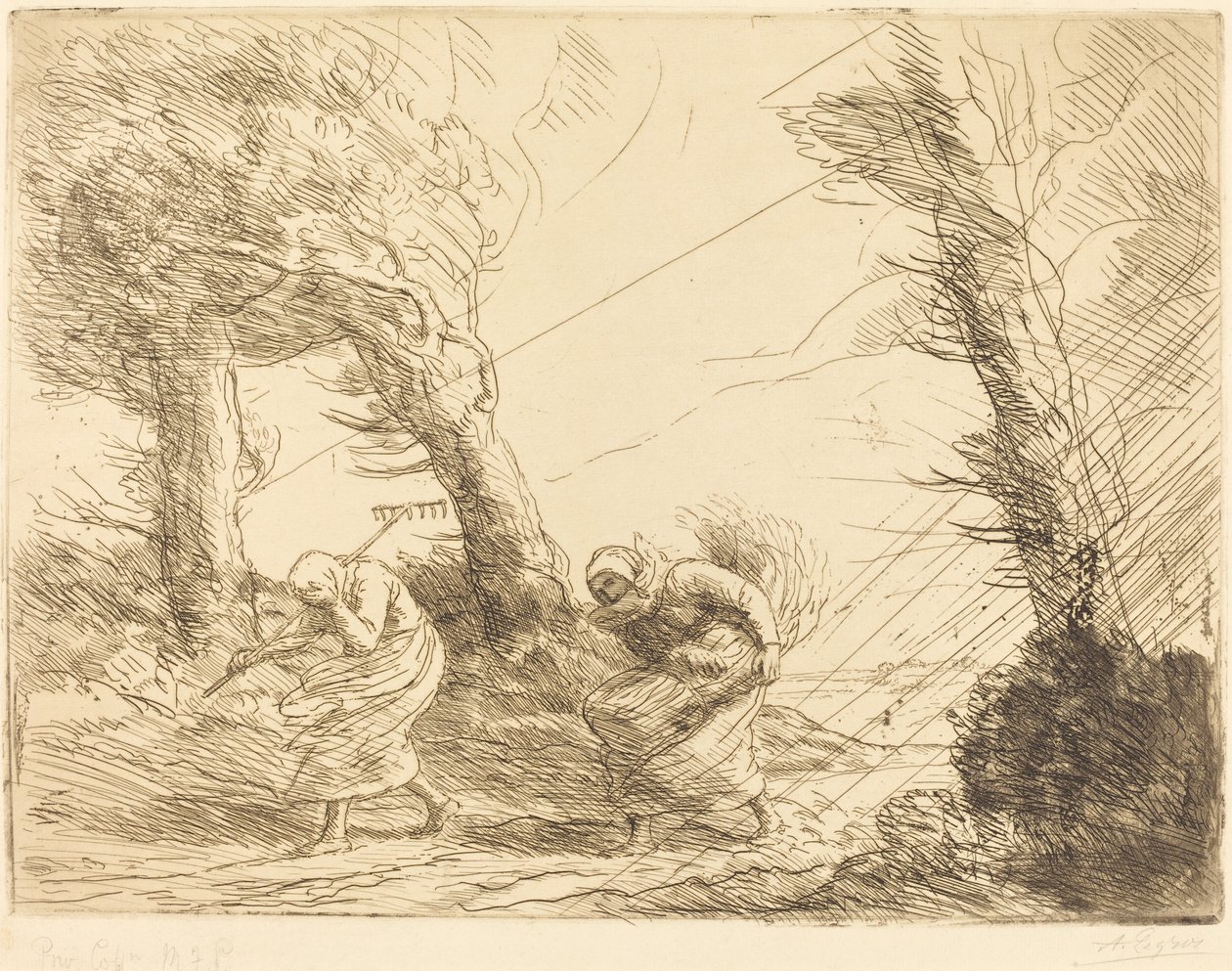Kombajny zaskoczone przez burzę autorstwa Alphonse Legros