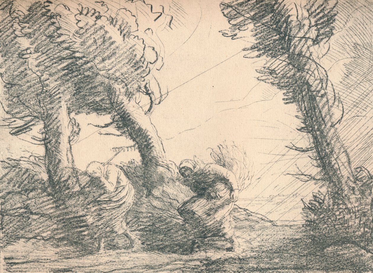 Kombajny zaskoczone przez burzę, c1900, 1923 autorstwa Alphonse Legros