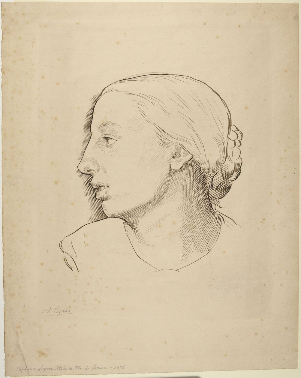 Głowa kobiety autorstwa Alphonse Legros