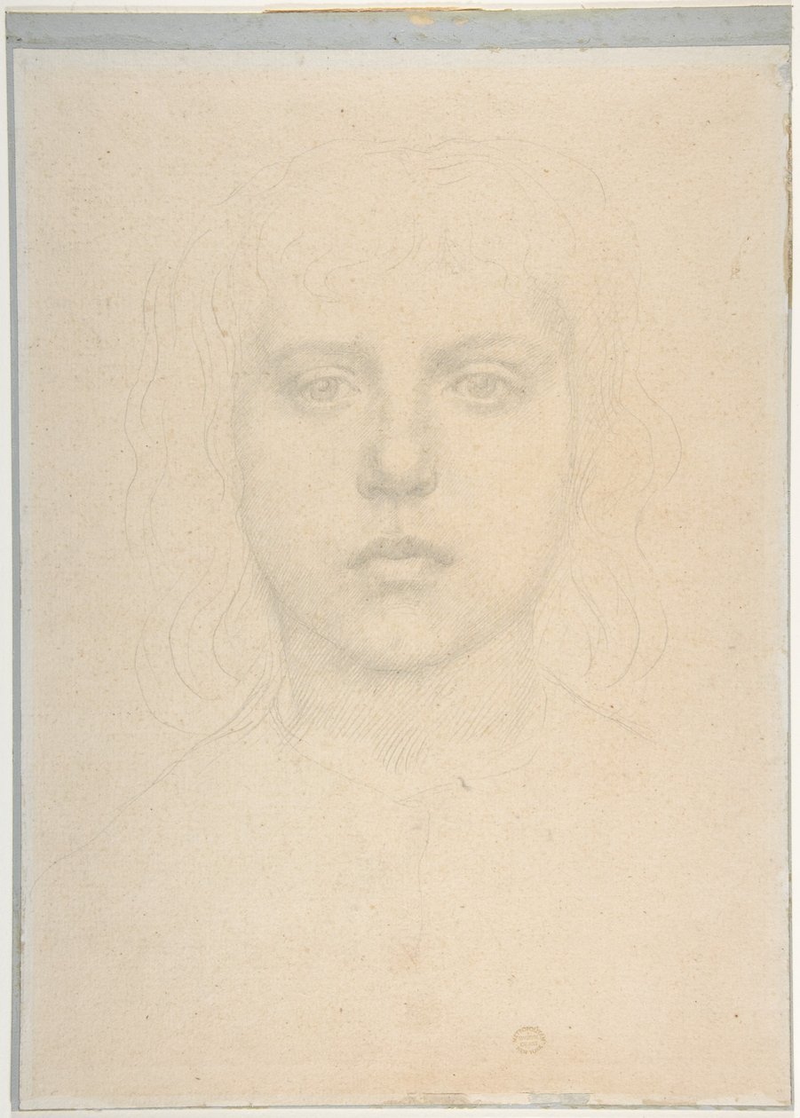 Studium głowy dziewczyny autorstwa Alphonse Legros