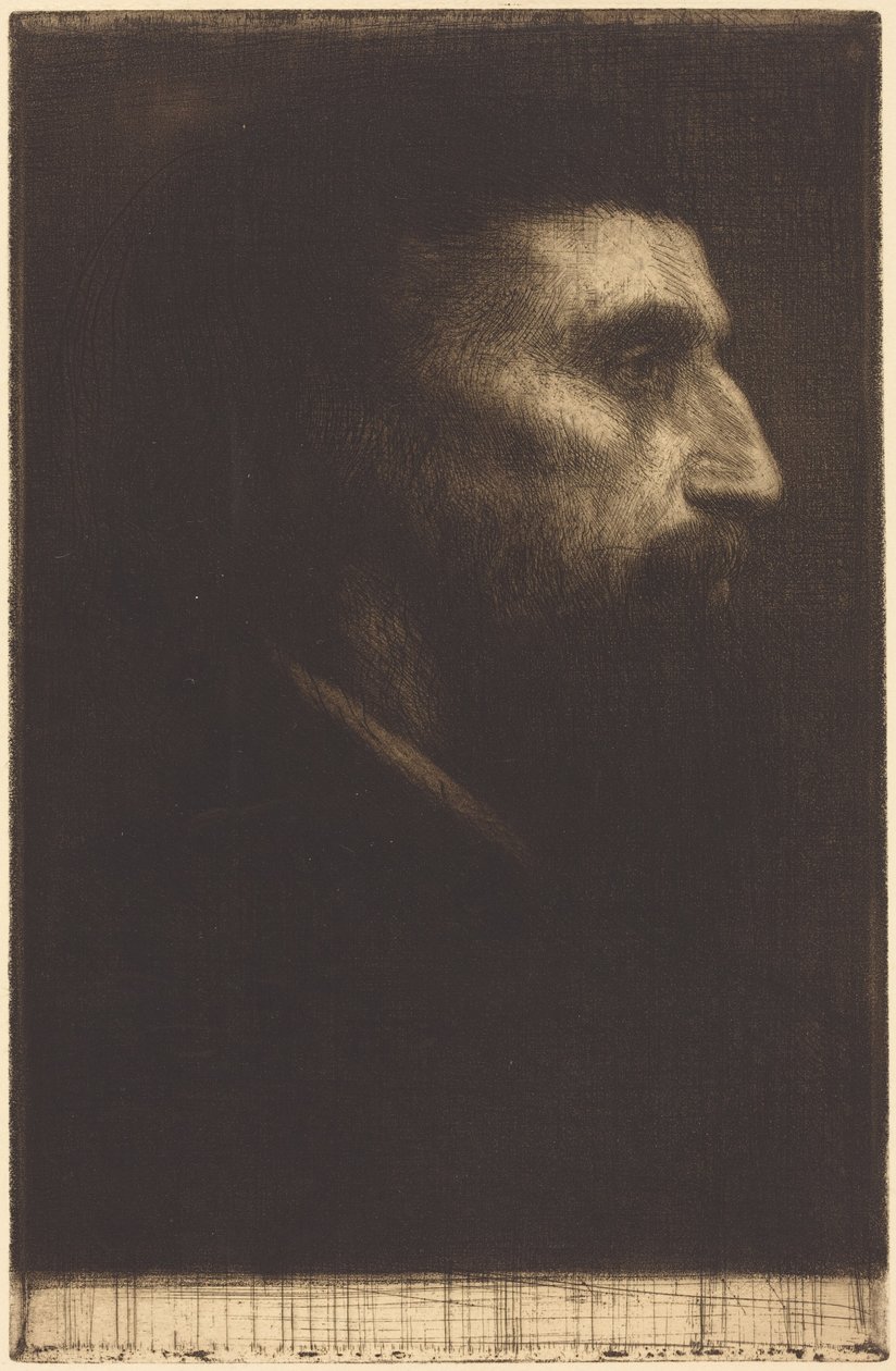 Głowa mężczyzny (Tête d’homme) autorstwa Alphonse Legros