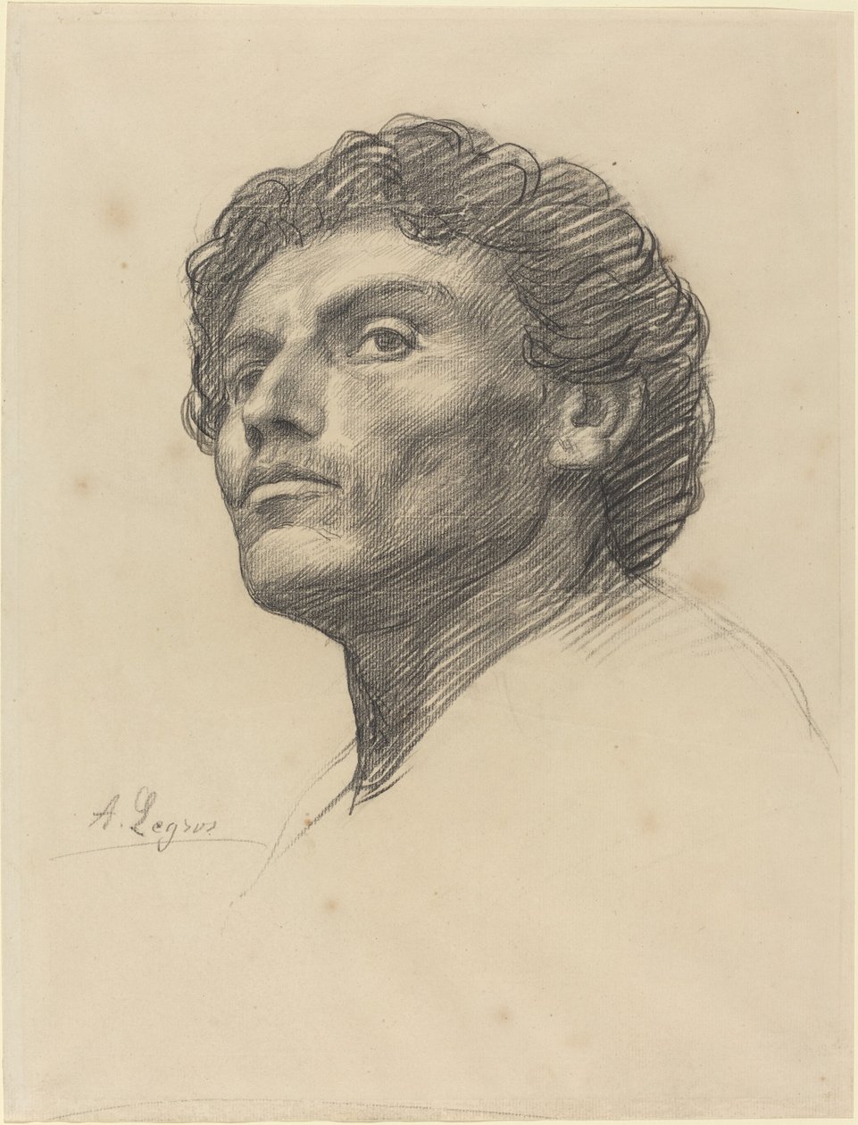 Głowa mężczyzny autorstwa Alphonse Legros