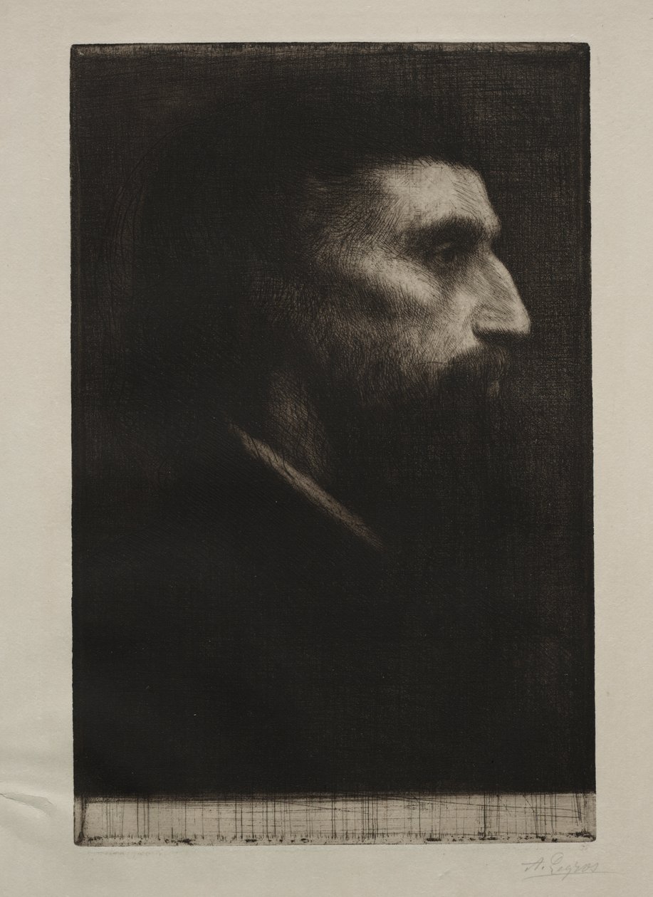 Głowa mężczyzny autorstwa Alphonse Legros