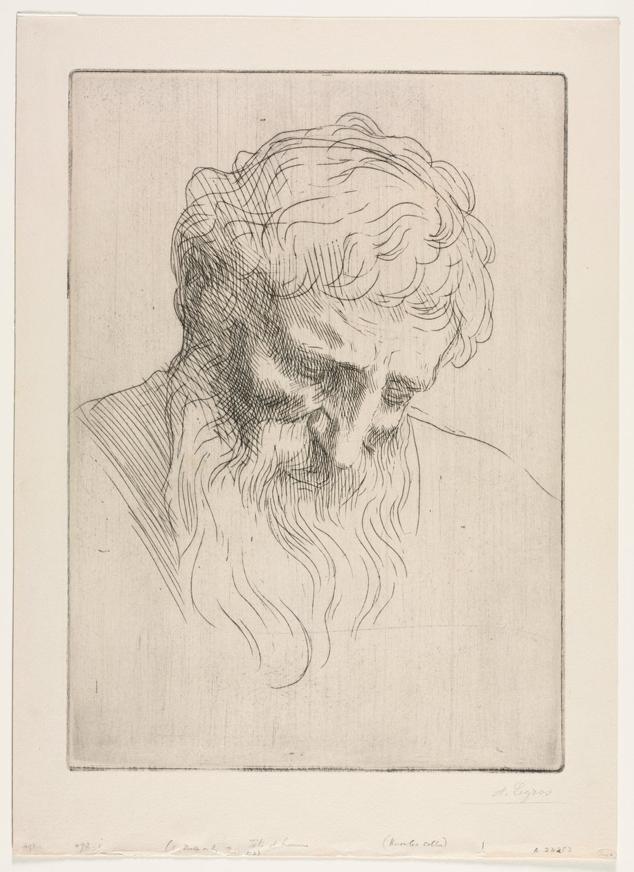 Głowa mężczyzny autorstwa Alphonse Legros