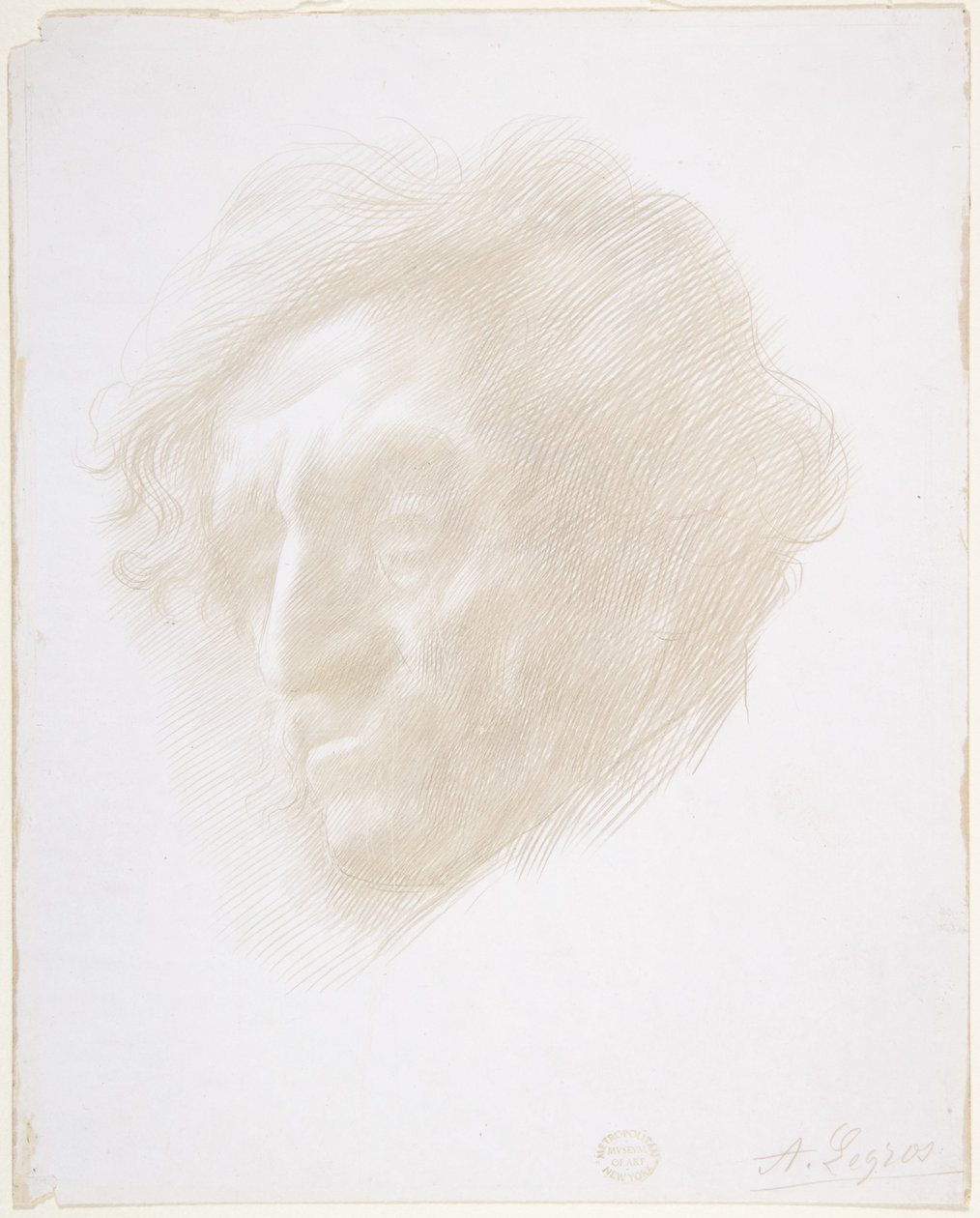 Głowa mężczyzny autorstwa Alphonse Legros