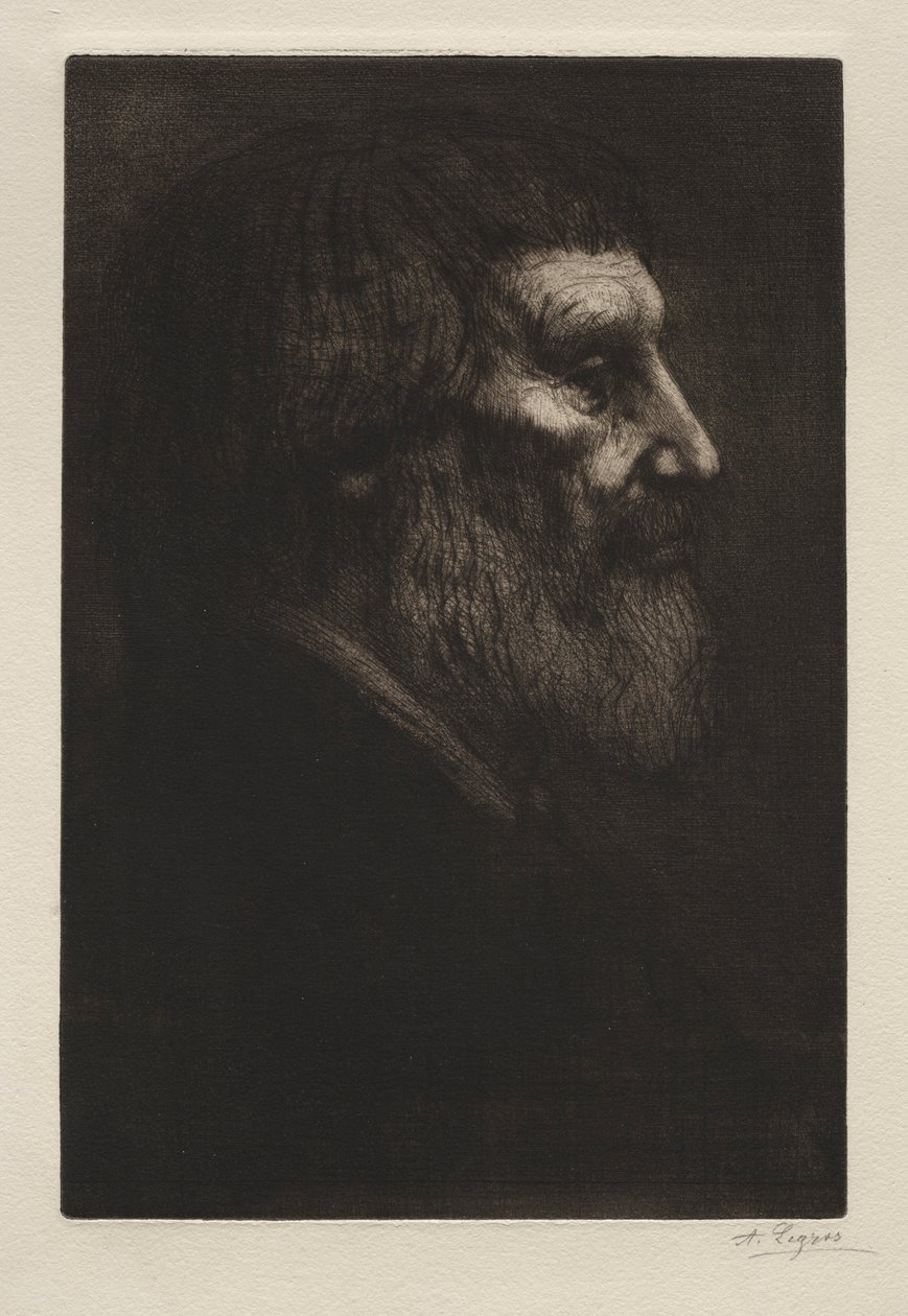 Głowa mężczyzny. autorstwa Alphonse Legros