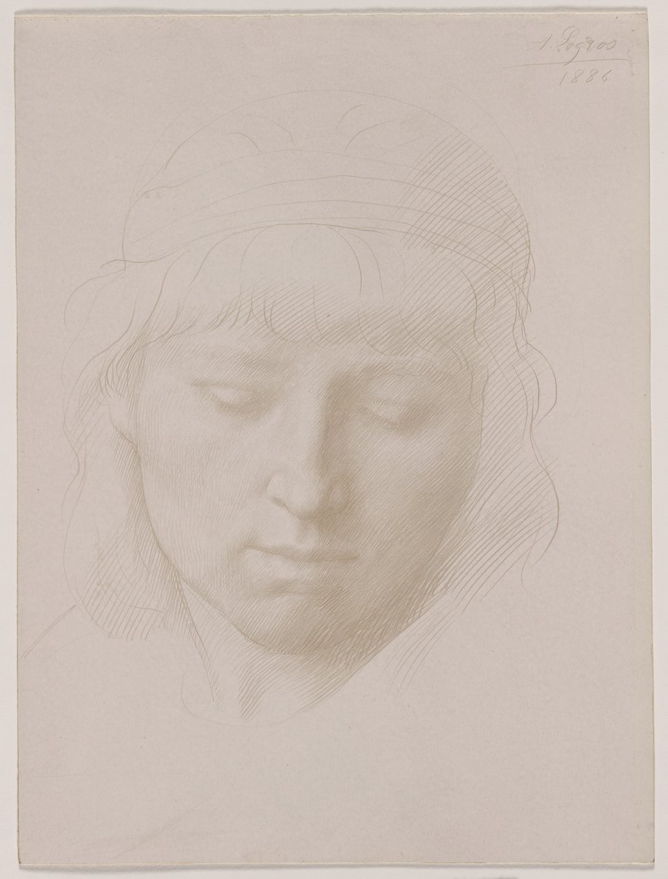 Głowa mężczyzny, 1886. autorstwa Alphonse Legros