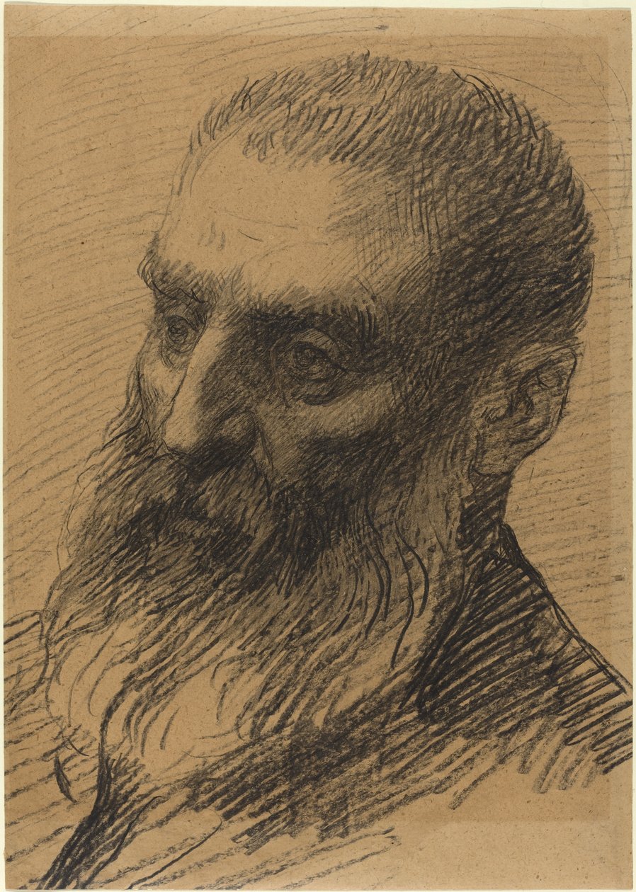 Głowa mężczyzny skierowanego w lewo. autorstwa Alphonse Legros