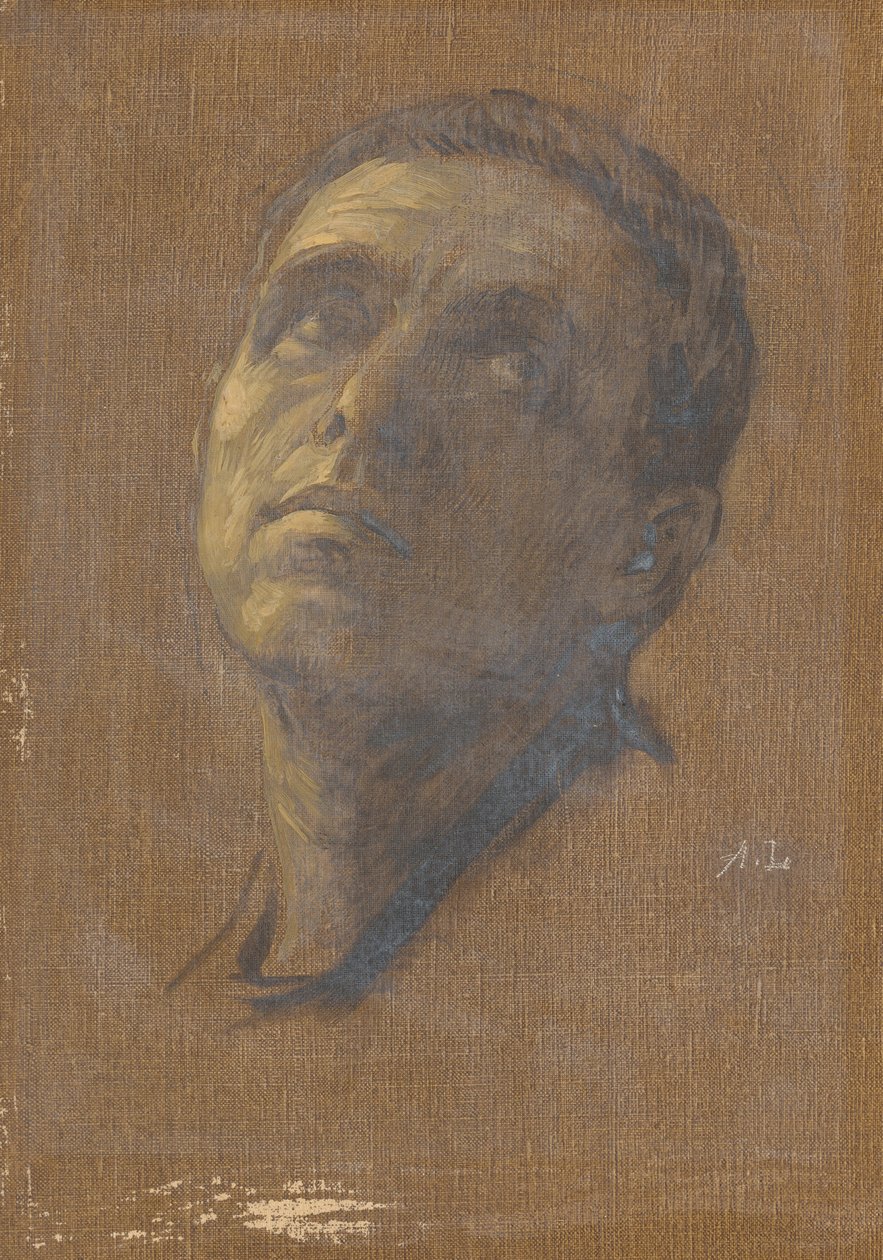 Głowa mężczyzny z odwróconymi oczami, koniec XIX-początek XX wieku. autorstwa Alphonse Legros