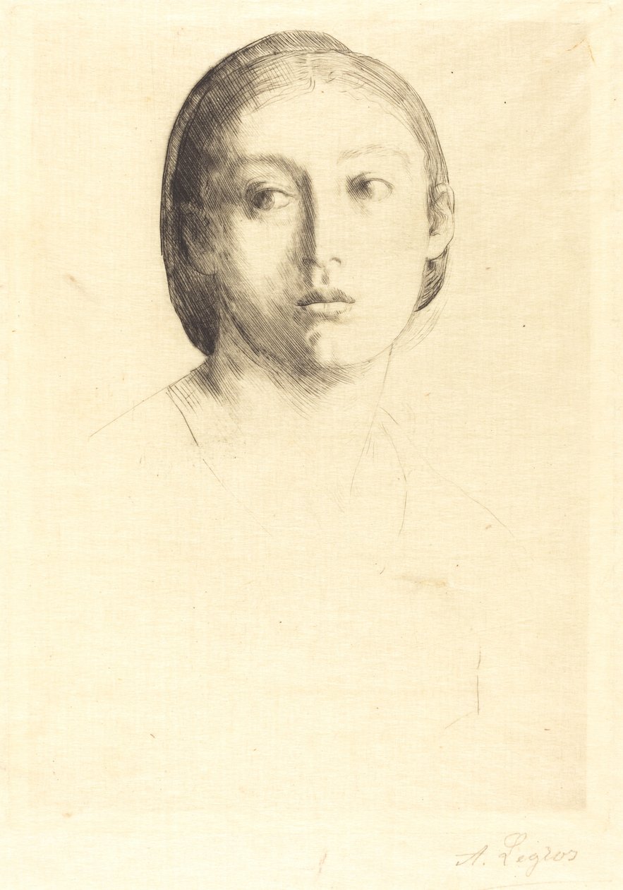 Głowa młodej dziewczyny autorstwa Alphonse Legros