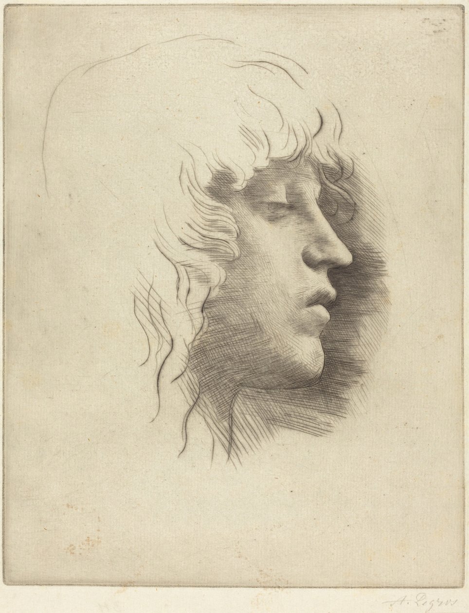 Głowa młodej dziewczyny (Tete de jeune fille) autorstwa Alphonse Legros