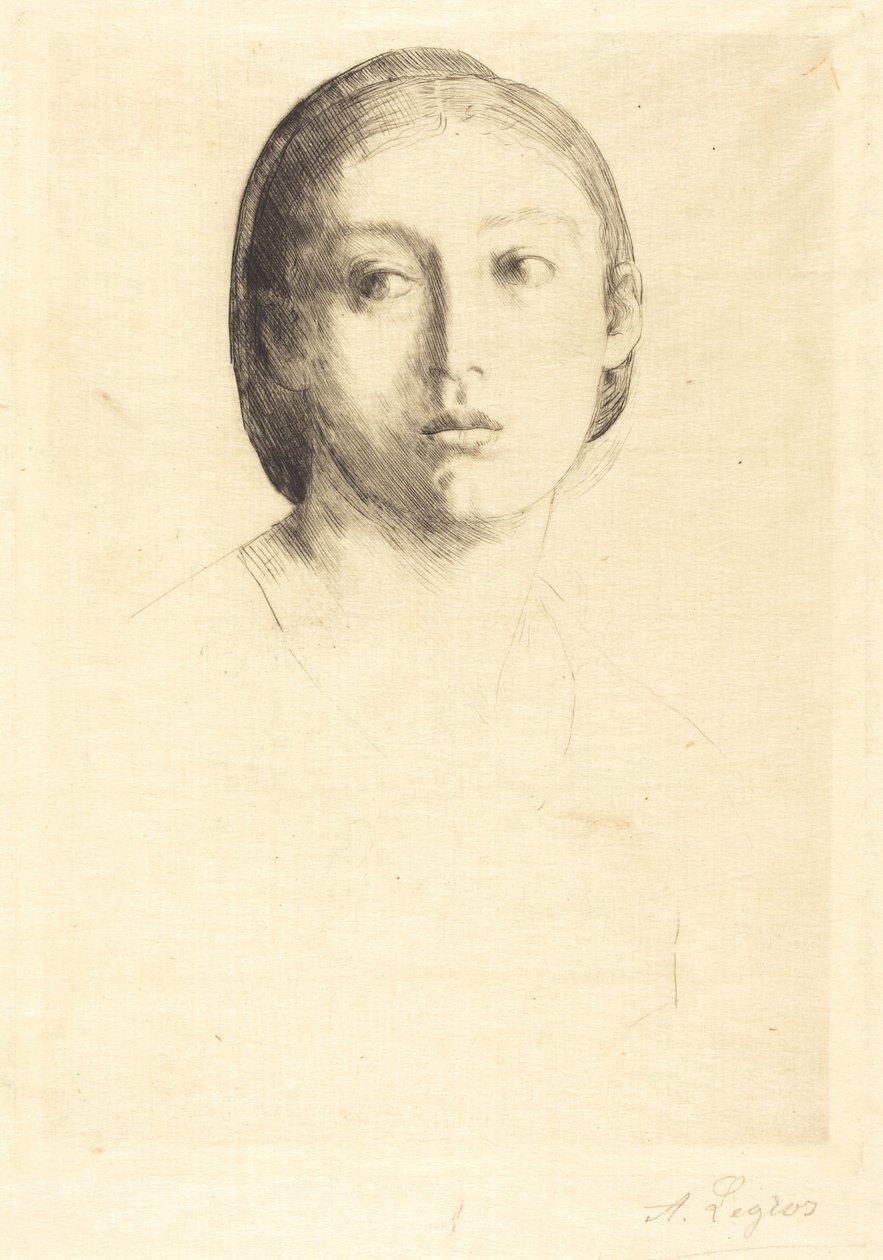 Głowa młodej dziewczyny autorstwa Alphonse Legros