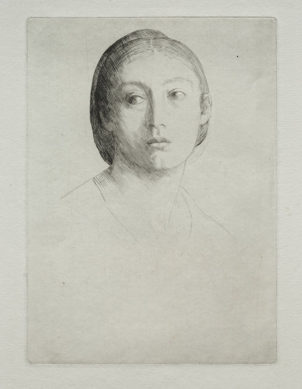 Głowa młodej dziewczyny autorstwa Alphonse Legros