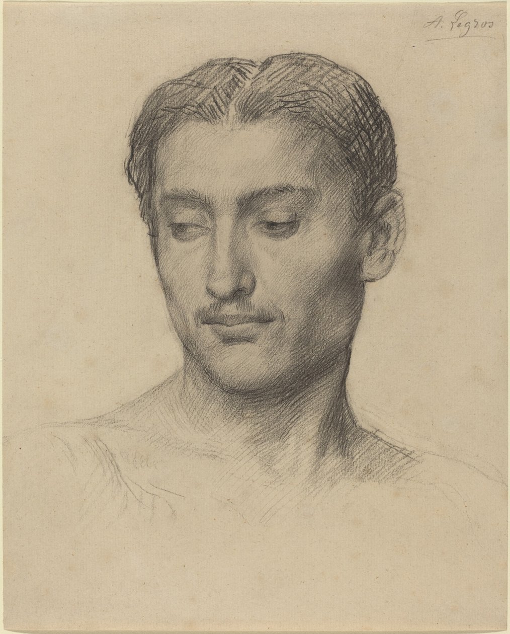 Głowa młodego człowieka. autorstwa Alphonse Legros