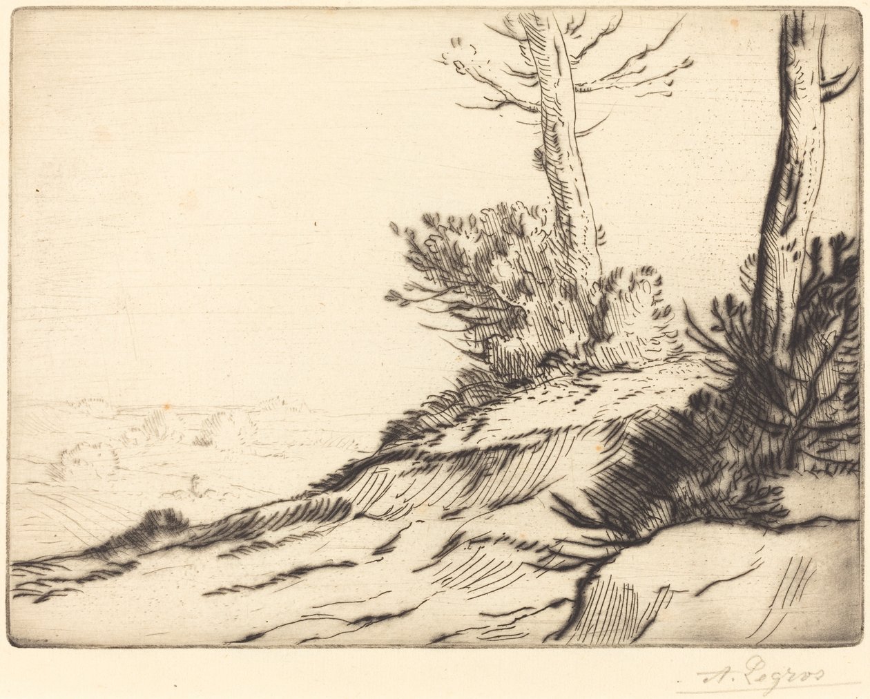 Wzgórze z krzakami (La butte aux broussailles) autorstwa Alphonse Legros