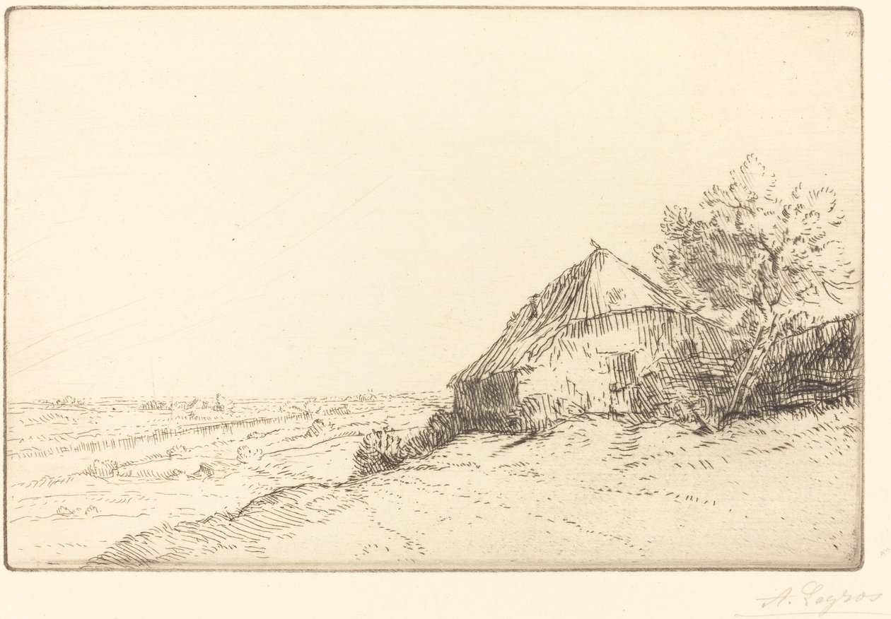 Hovel on a Hillside (Masure sur la colline) autorstwa Alphonse Legros