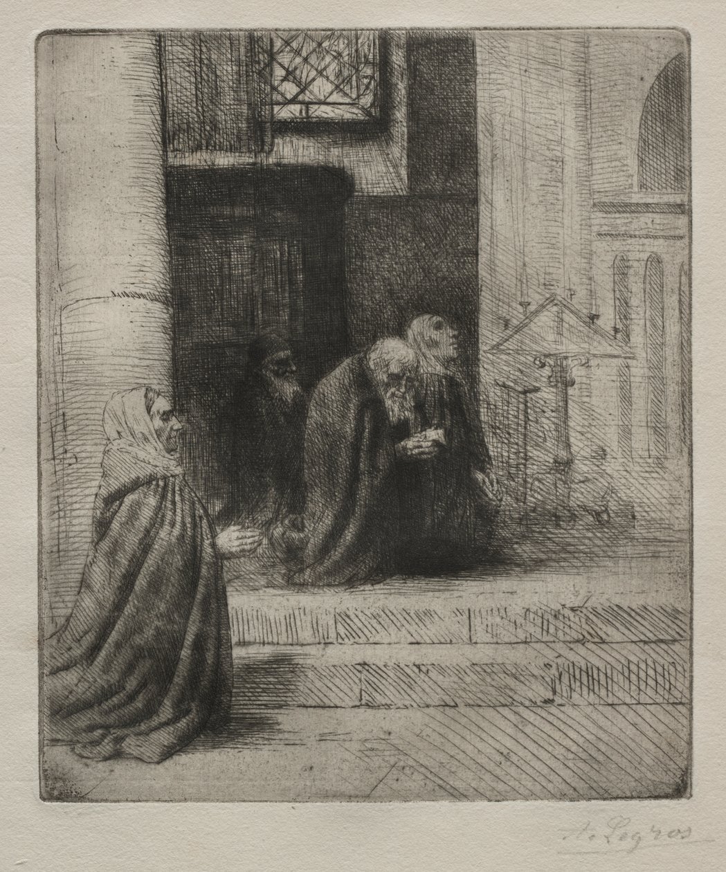 Wnętrze kościoła autorstwa Alphonse Legros