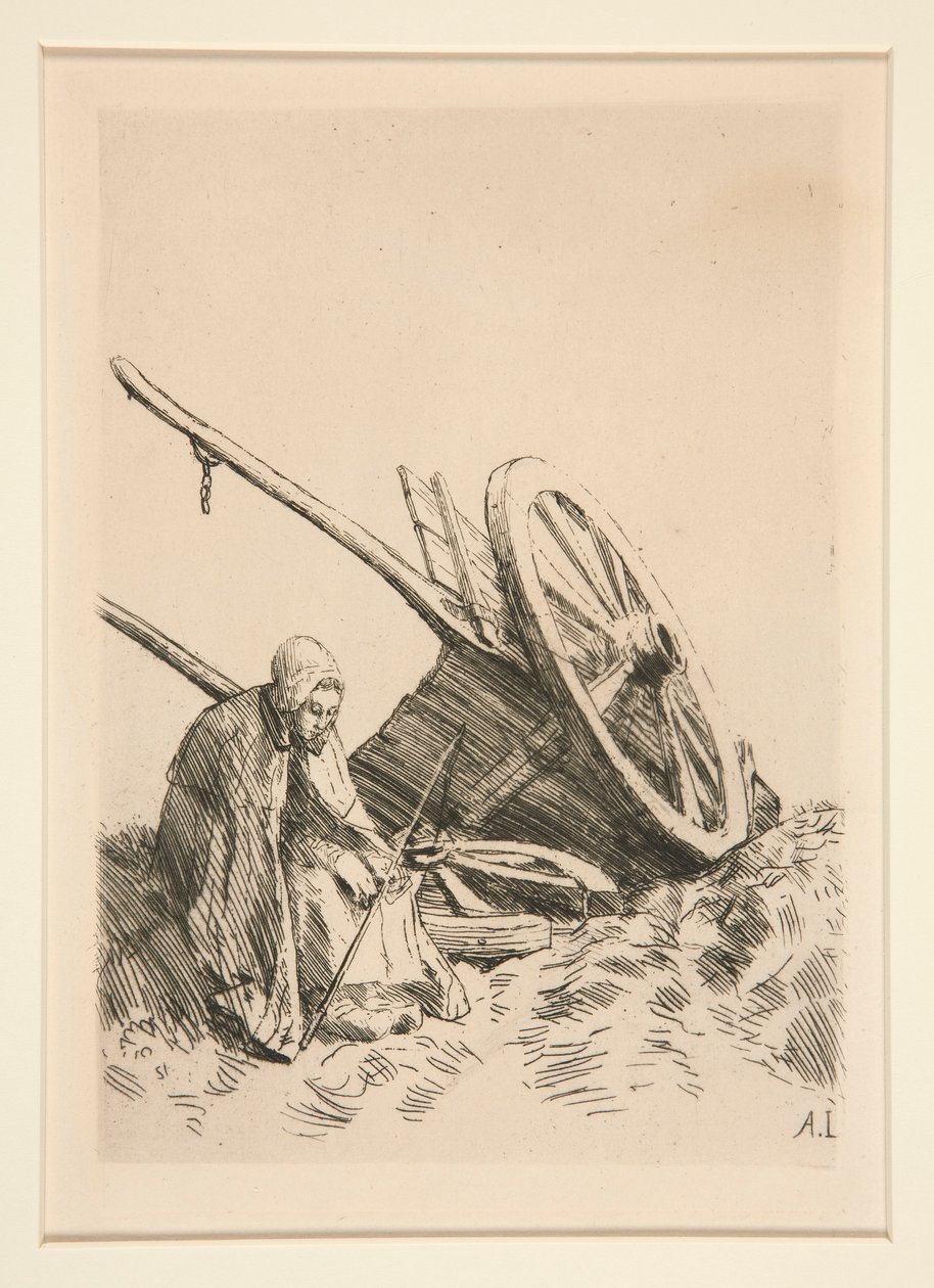 La Charette Brisee (Zepsuty wózek) autorstwa Alphonse Legros