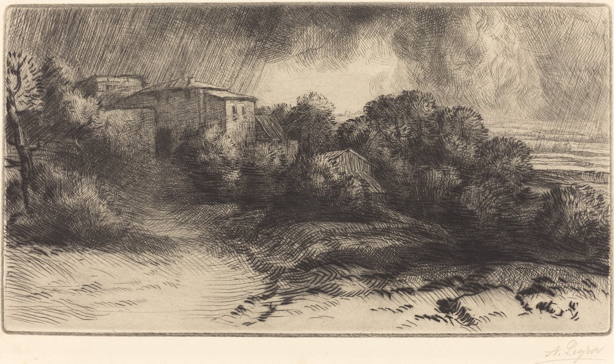 Farma w Brieux podczas burzy autorstwa Alphonse Legros