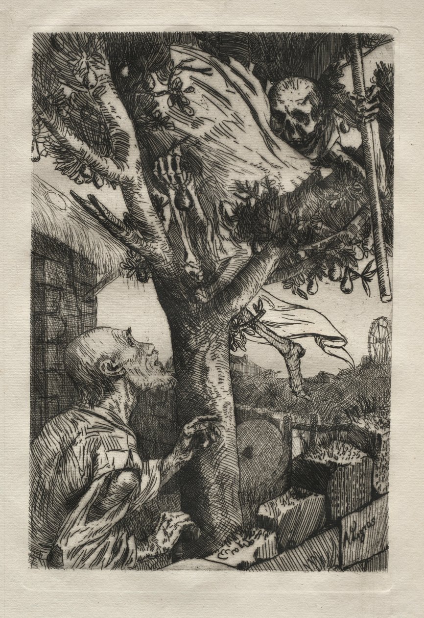 Śmierć na gruszy. autorstwa Alphonse Legros