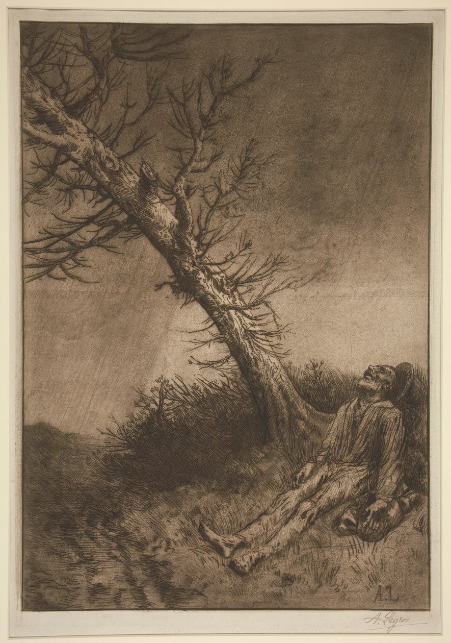 La mort du vagabond (Śmierć włóczęgi) autorstwa Alphonse Legros