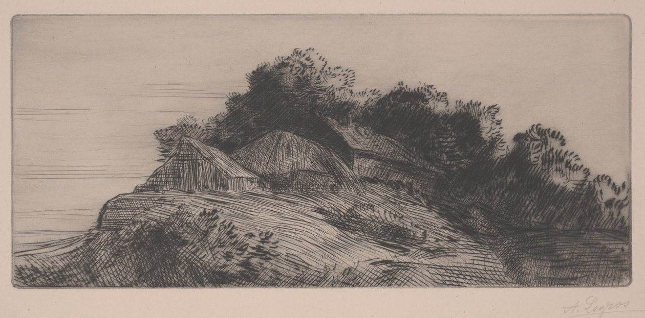 Krajobraz (akwaforta) autorstwa Alphonse Legros