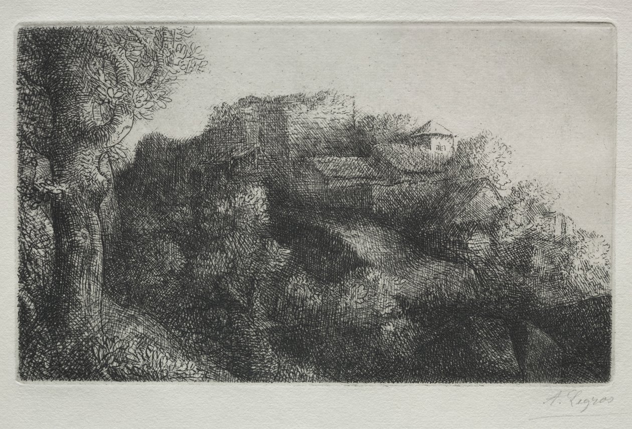 Krajobraz (z budynkami) autorstwa Alphonse Legros