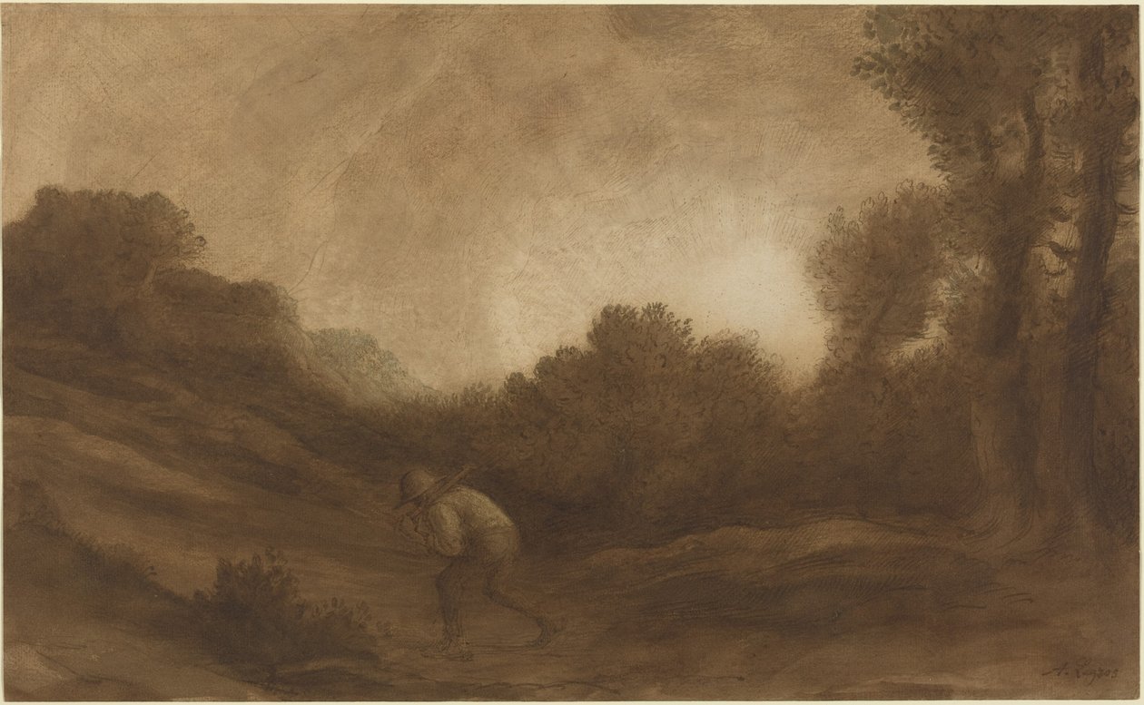 Krajobraz, wieczór autorstwa Alphonse Legros