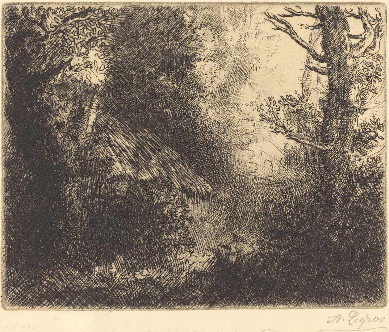 Krajobraz: w pobliżu Chailleux autorstwa Alphonse Legros
