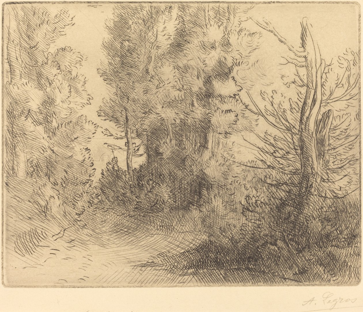 Krajobraz: W pobliżu Chailleux Krajobraz: W pobliżu Chailleux. autorstwa Alphonse Legros
