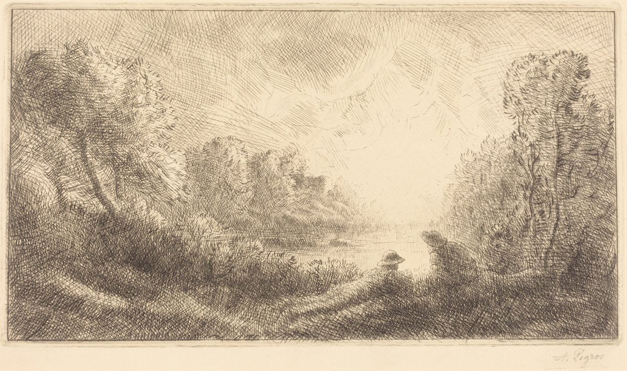 Krajobraz: Wschód słońca autorstwa Alphonse Legros