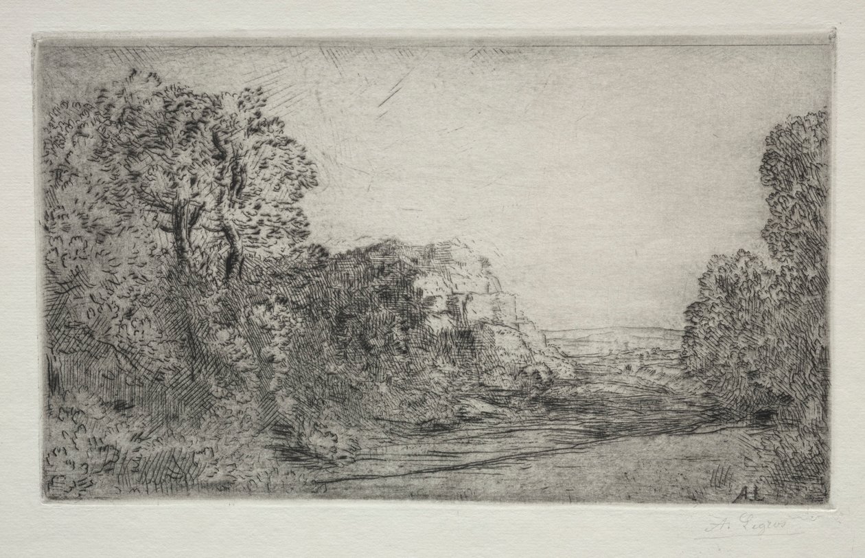 Krajobraz: wschód słońca. autorstwa Alphonse Legros