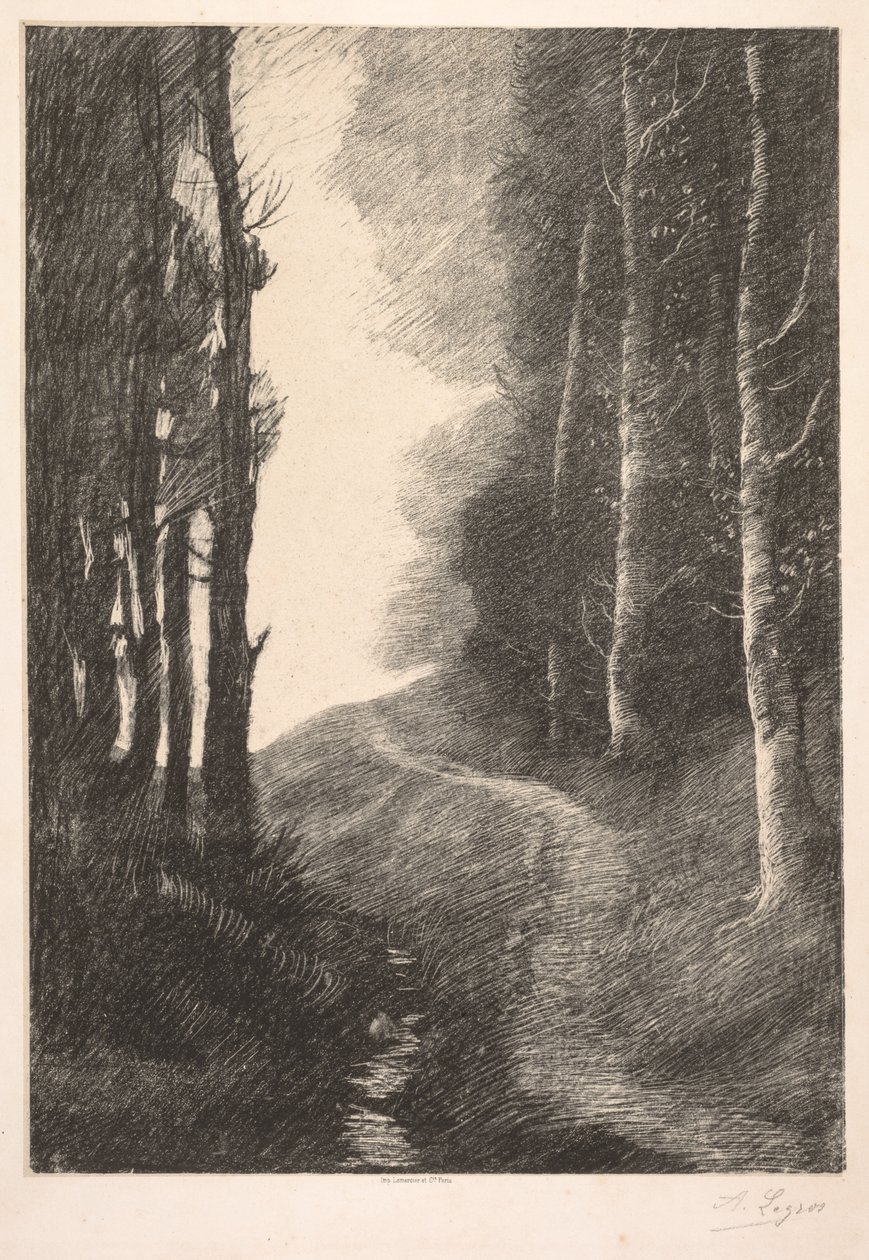 Krajobraz w Bouleaux. autorstwa Alphonse Legros