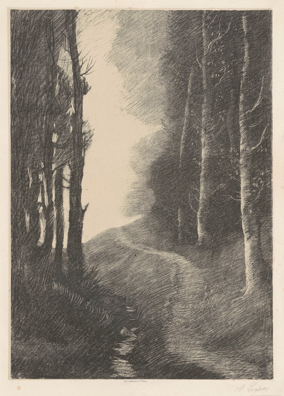 Krajobraz z brzozami (Le Paysage aux Bouleaux) autorstwa Alphonse Legros