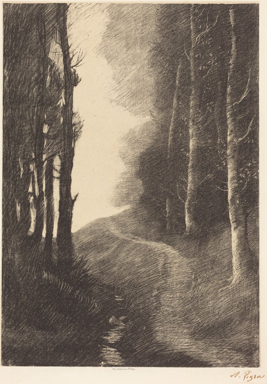 Pejzaż z brzozami autorstwa Alphonse Legros