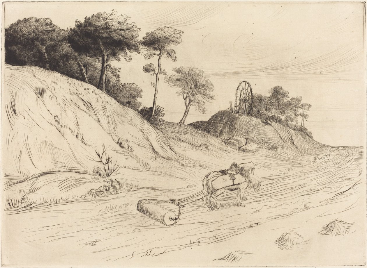 Krajobraz z rolką autorstwa Alphonse Legros