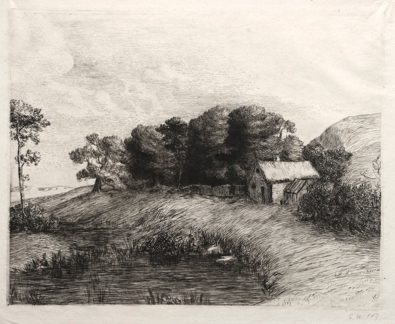 Krajobraz ze stawem. autorstwa Alphonse Legros