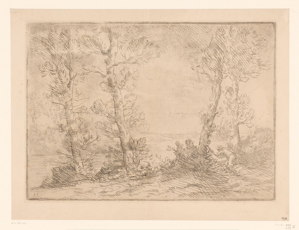 Landschap wkłada śrubę Rybak łososia autorstwa Alphonse Legros