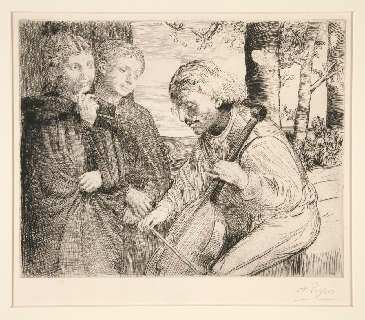 Grający na wiolonczeli autorstwa Alphonse Legros