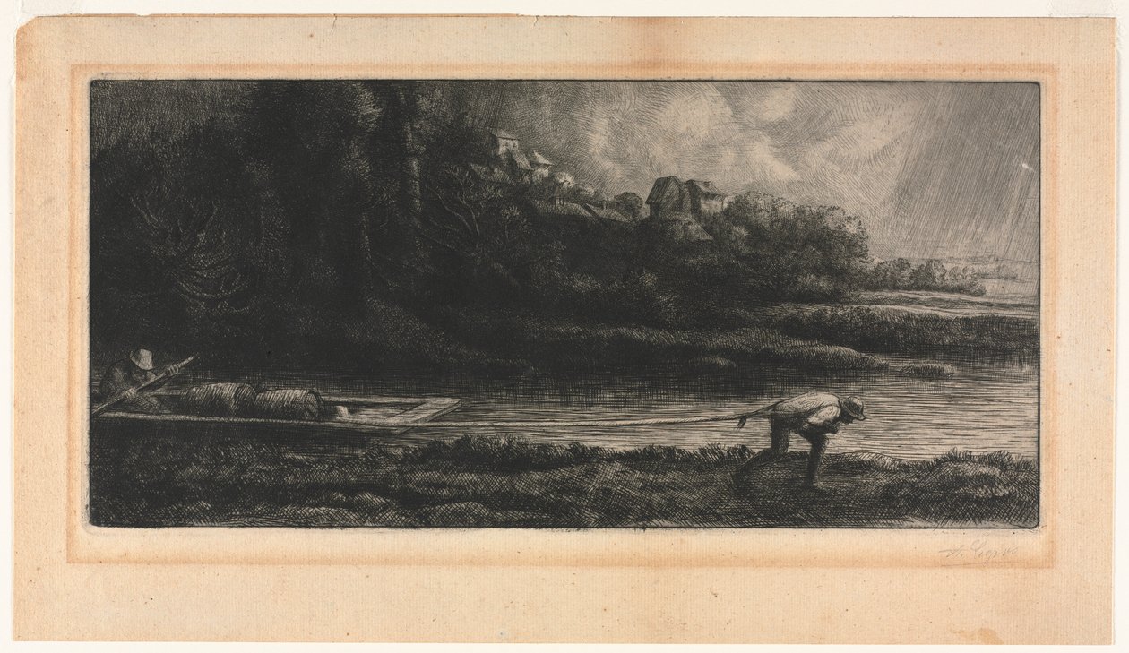 Krajobraz na łodzi autorstwa Alphonse Legros