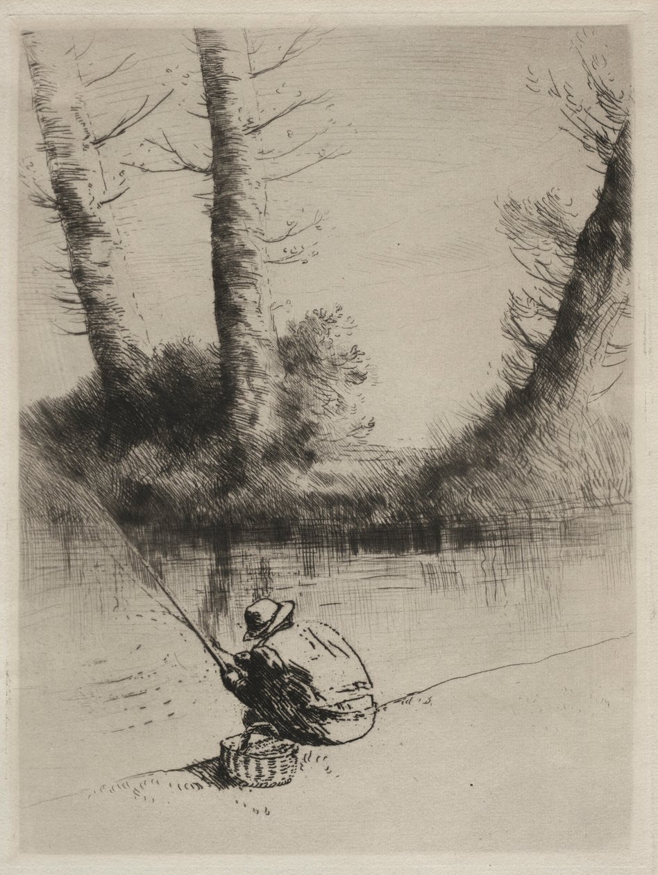 Wędkarz. autorstwa Alphonse Legros