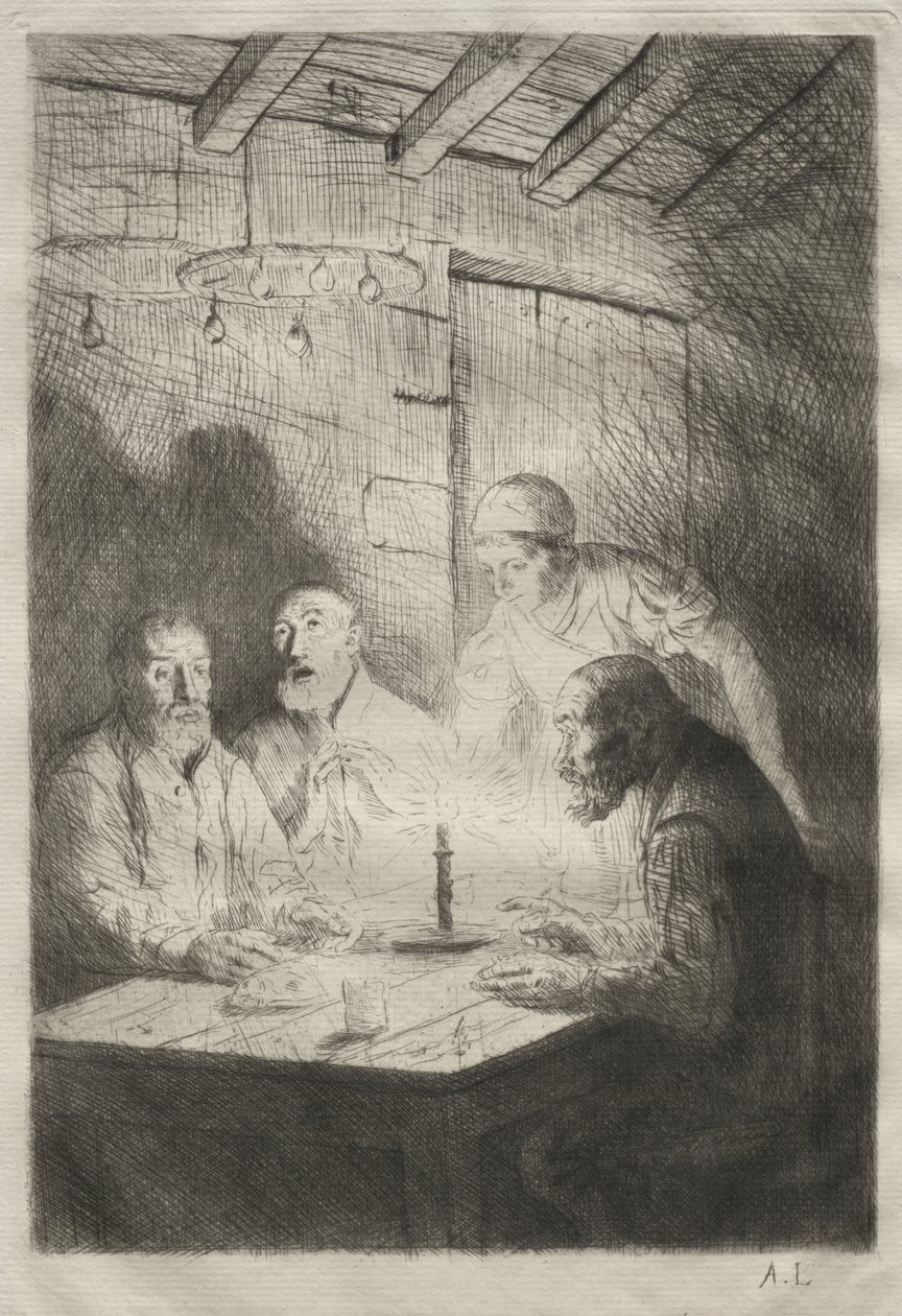 Kolacja u Misère autorstwa Alphonse Legros