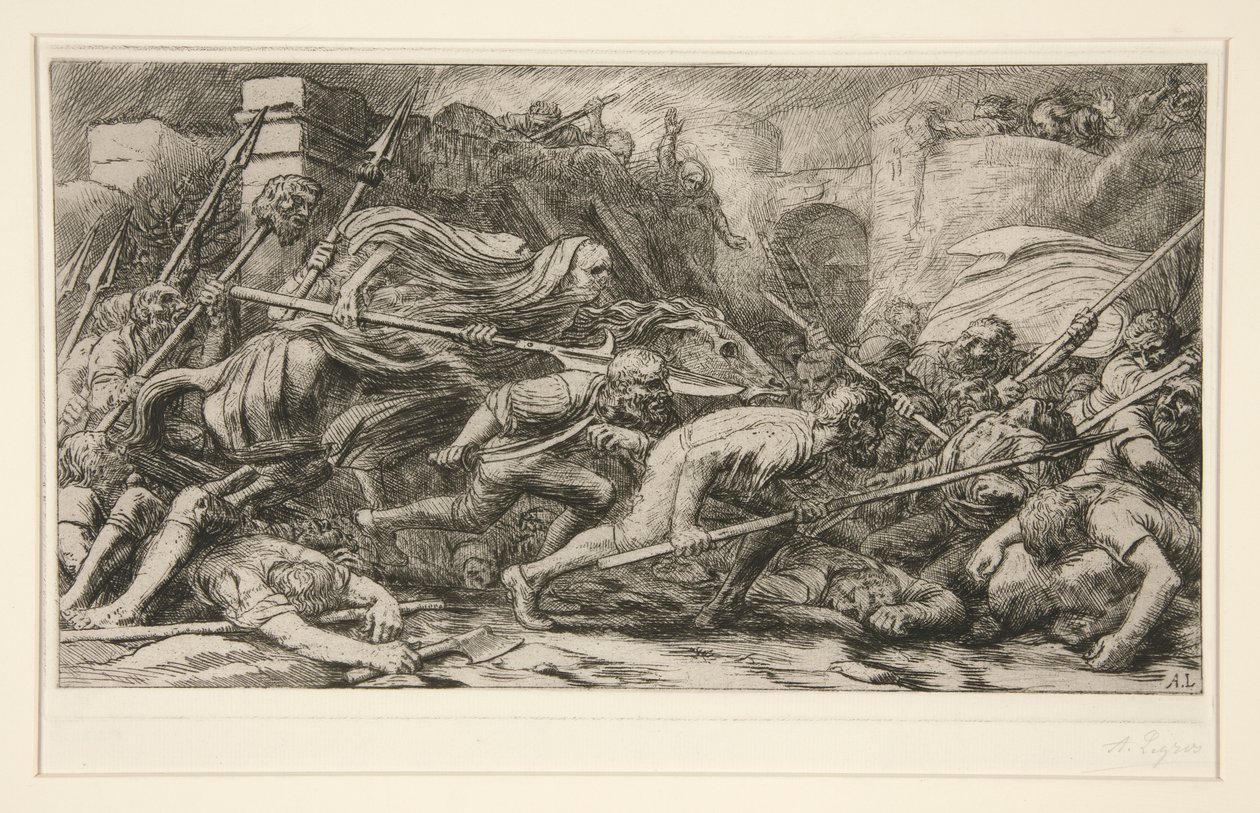 Le Triomphe de la Mort: Apres le Combat (Triumf śmierci: po bitwie) autorstwa Alphonse Legros