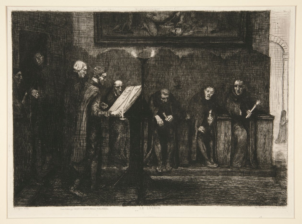 Les Chantres Espagnols - Le Lutrin (Hiszpańscy kantorzy lub Mównica) autorstwa Alphonse Legros