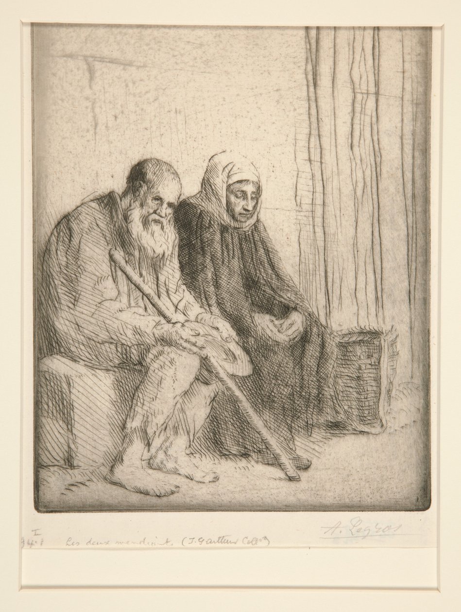 „Dwaj żebracy” (Two Beggars) autorstwa Alphonse Legros