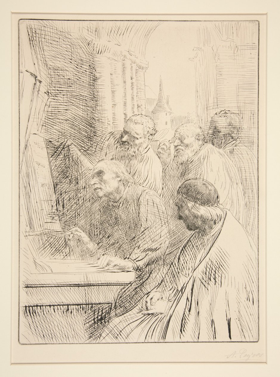 Mnisi w kościele autorstwa Alphonse Legros