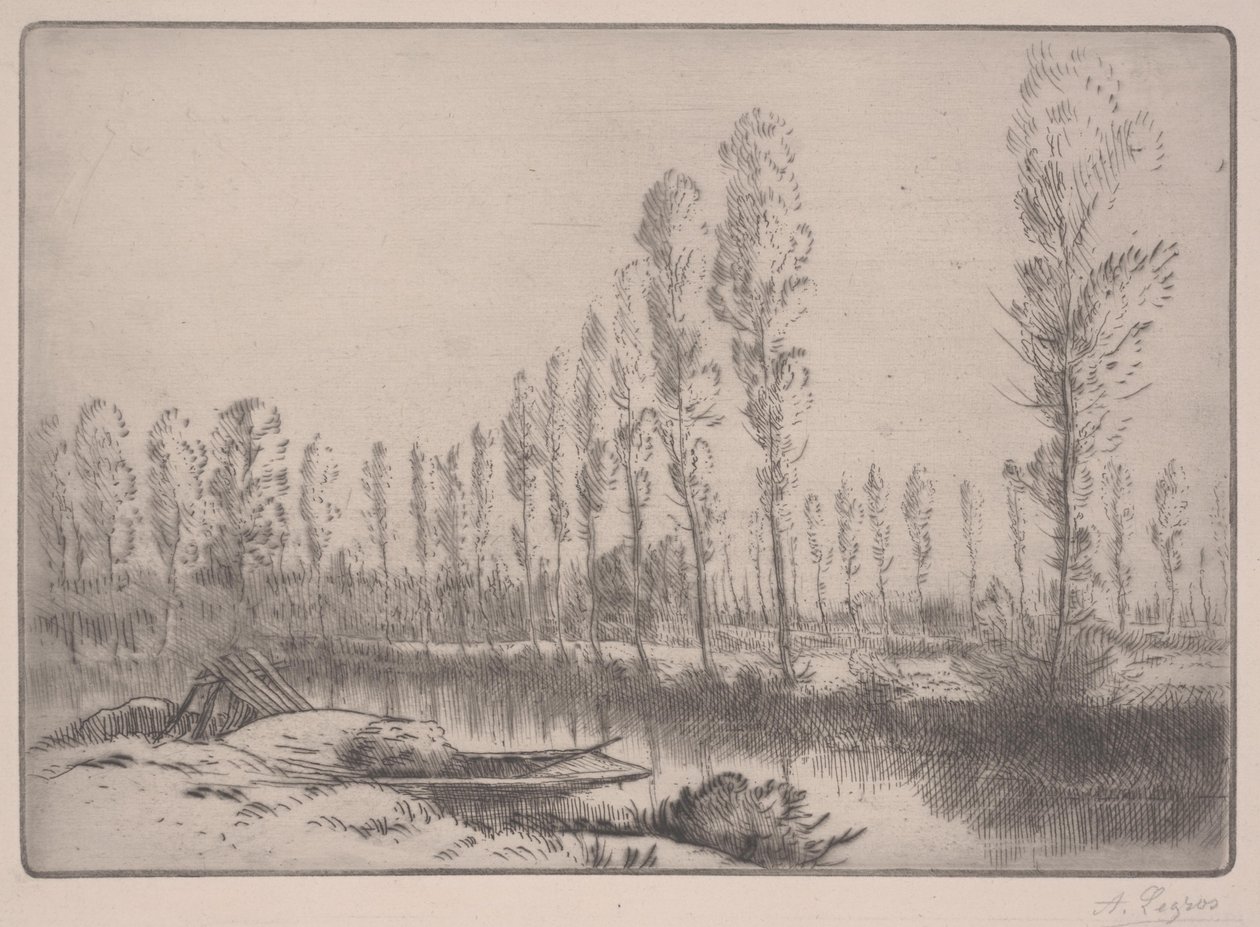 Les Tourbieres: Blisko Amiens (akwaforta) autorstwa Alphonse Legros