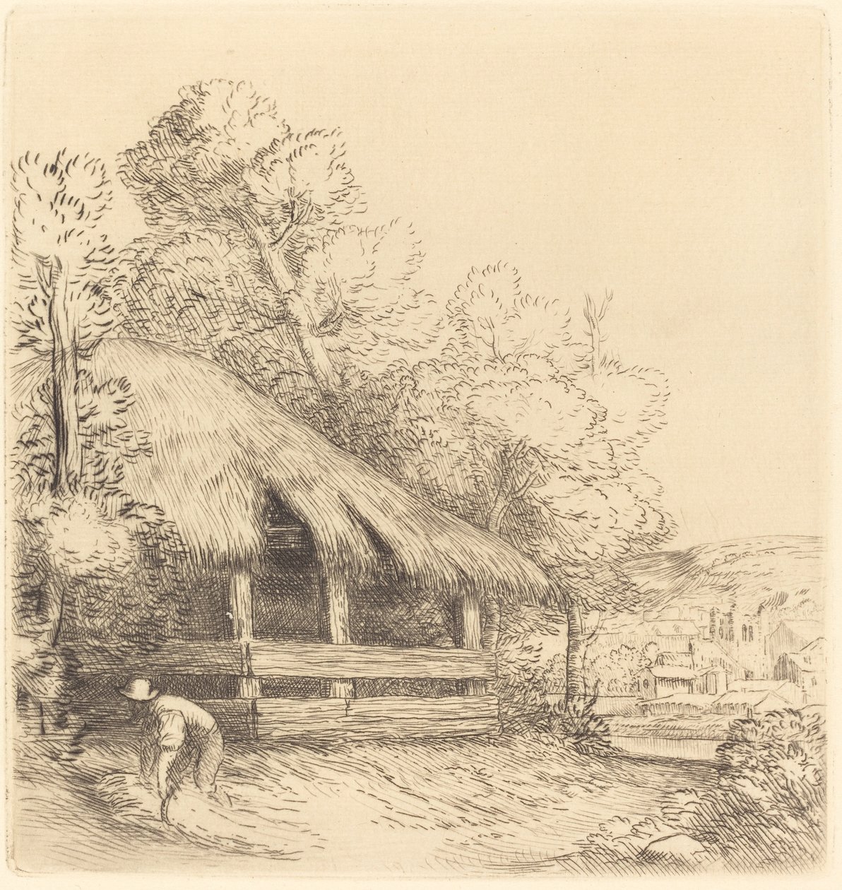 Mały hangar Le petit hangar. autorstwa Alphonse Legros